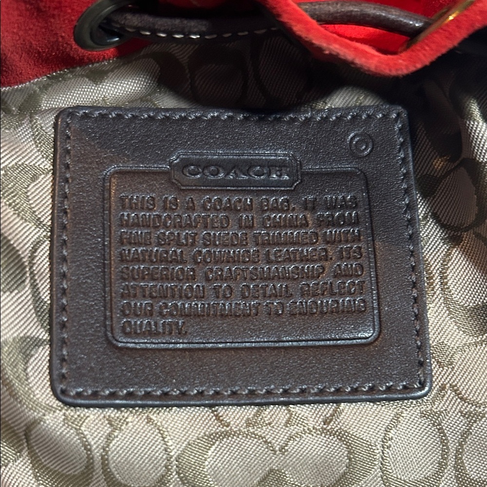 Coach Vintage Soho Drawstring Suede Wristlet in Bordeaux - Picture 6 of 13